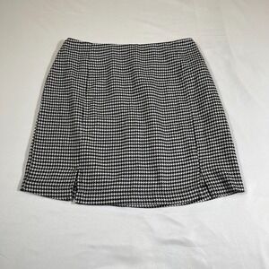 Love On A Hanger Girls Skirt Size 3 Black White Houndstooth Mini Side Slits